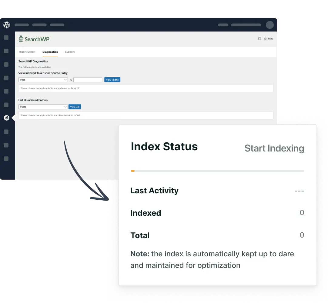 View Indexed WordPress Search Keywords