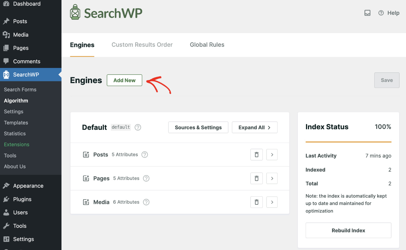 Add New Engine in SearchWP