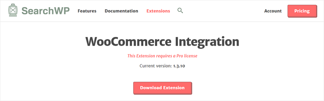 Download SearchWP WooCommerce extension