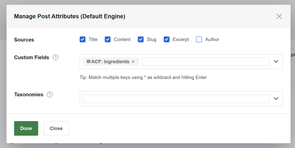 ACF field in SearchWP