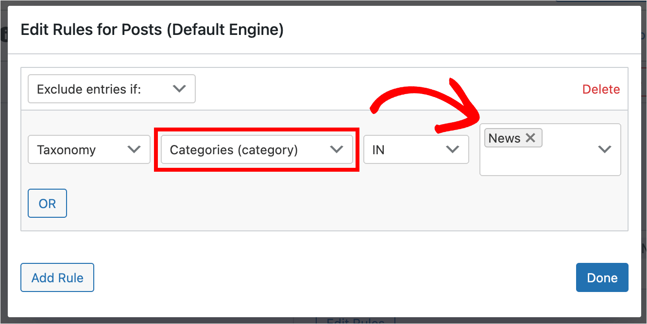 add a category you want to exclude
