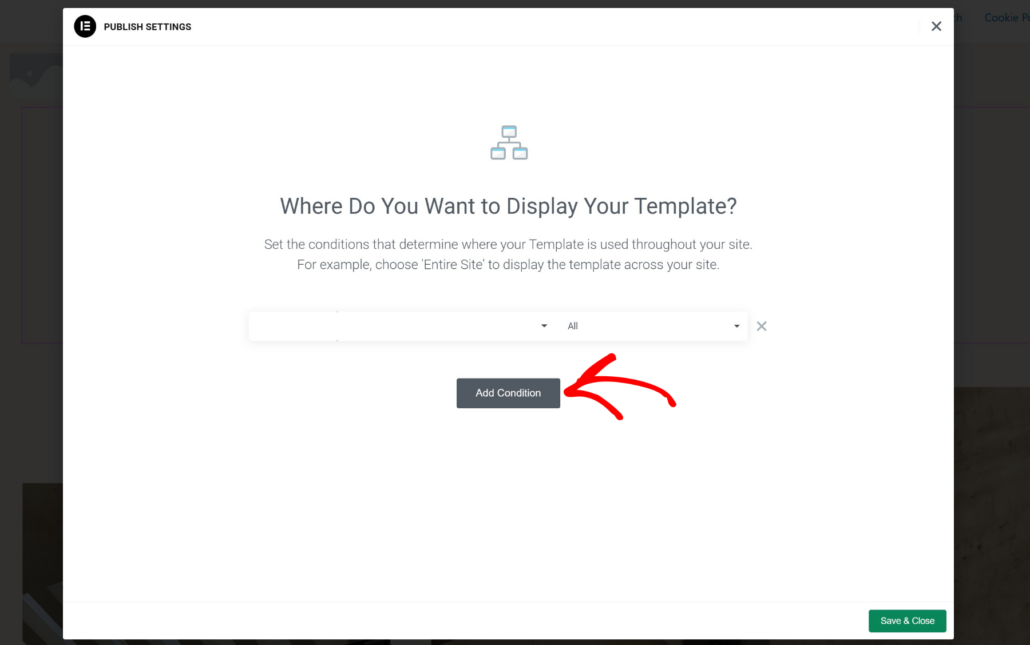 Add conditions to publish template
