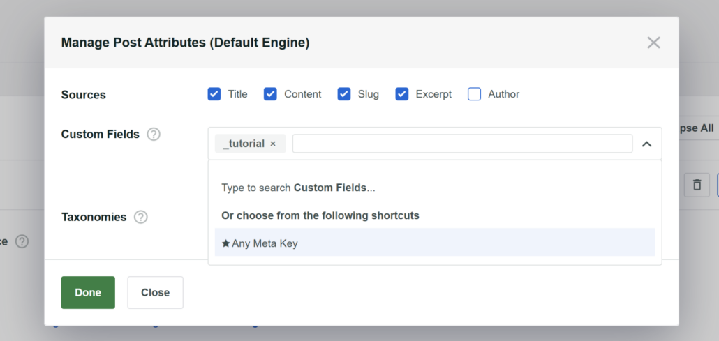Add custom field and meta key for posts