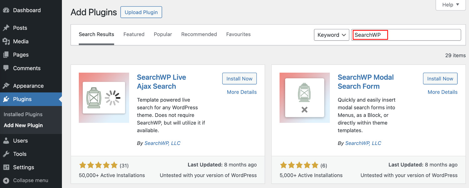 How To Add Live Autocomplete Search To WordPress Sites: Adding SearchWP Ajax Live Search Step 2