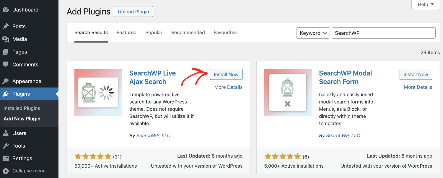 How To Add Live Autocomplete Search To WordPress Sites: Adding SearchWP Ajax Live Search Step 3