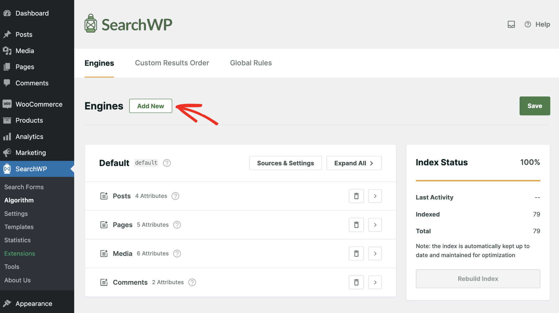 How To Create A WordPress Search Form For Custom Post Types: Configure Search Engine Step 1