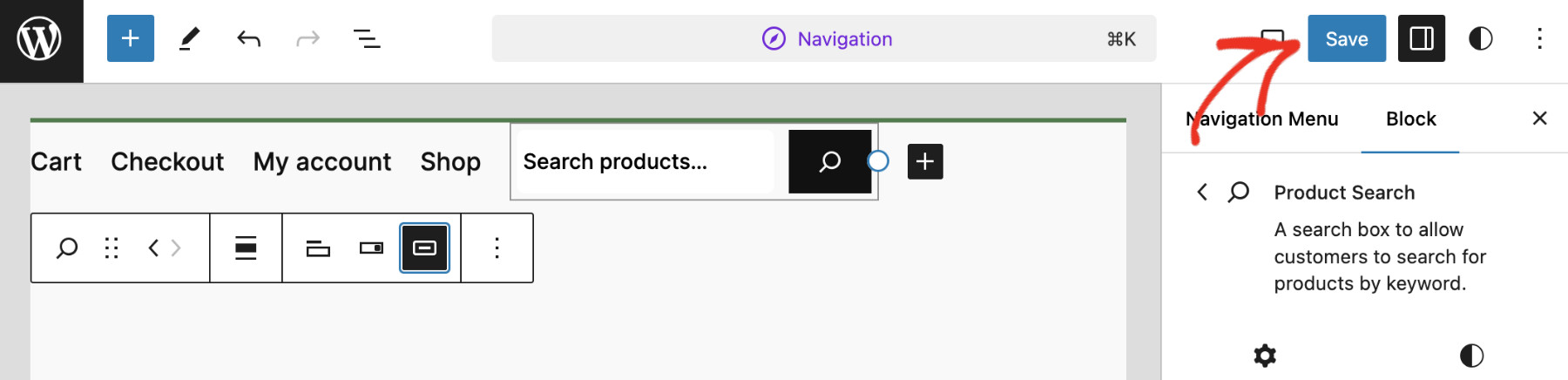 How To Add WooCommerce Product Search To The Header: Adding search bar to the header step 7