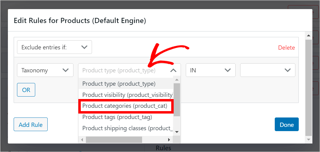 choose Product Categories
