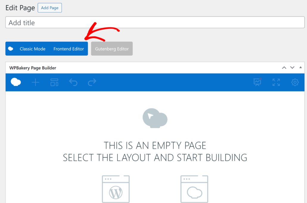 Choose mode to edit the page
