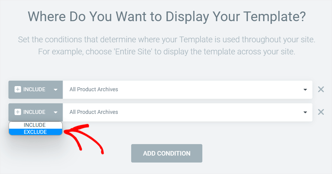 choose the Exclude option