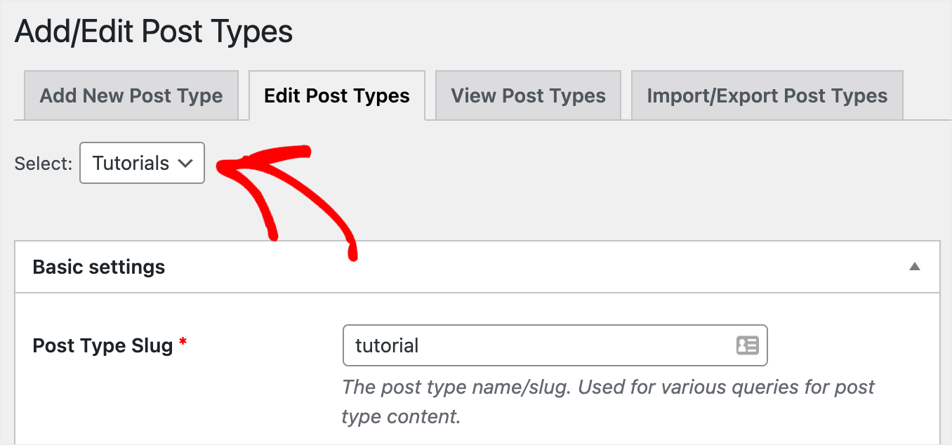 choose your custom post type