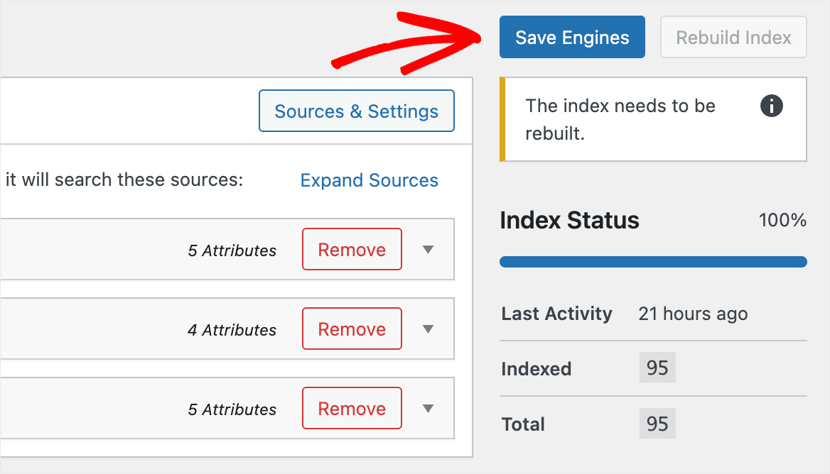 click Save Engines