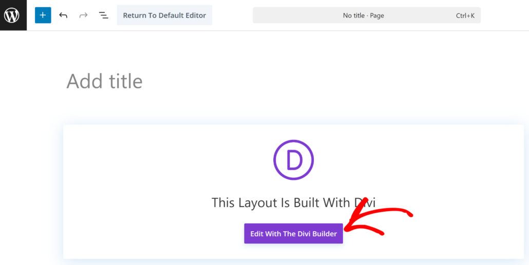 Click edit with Divi builder