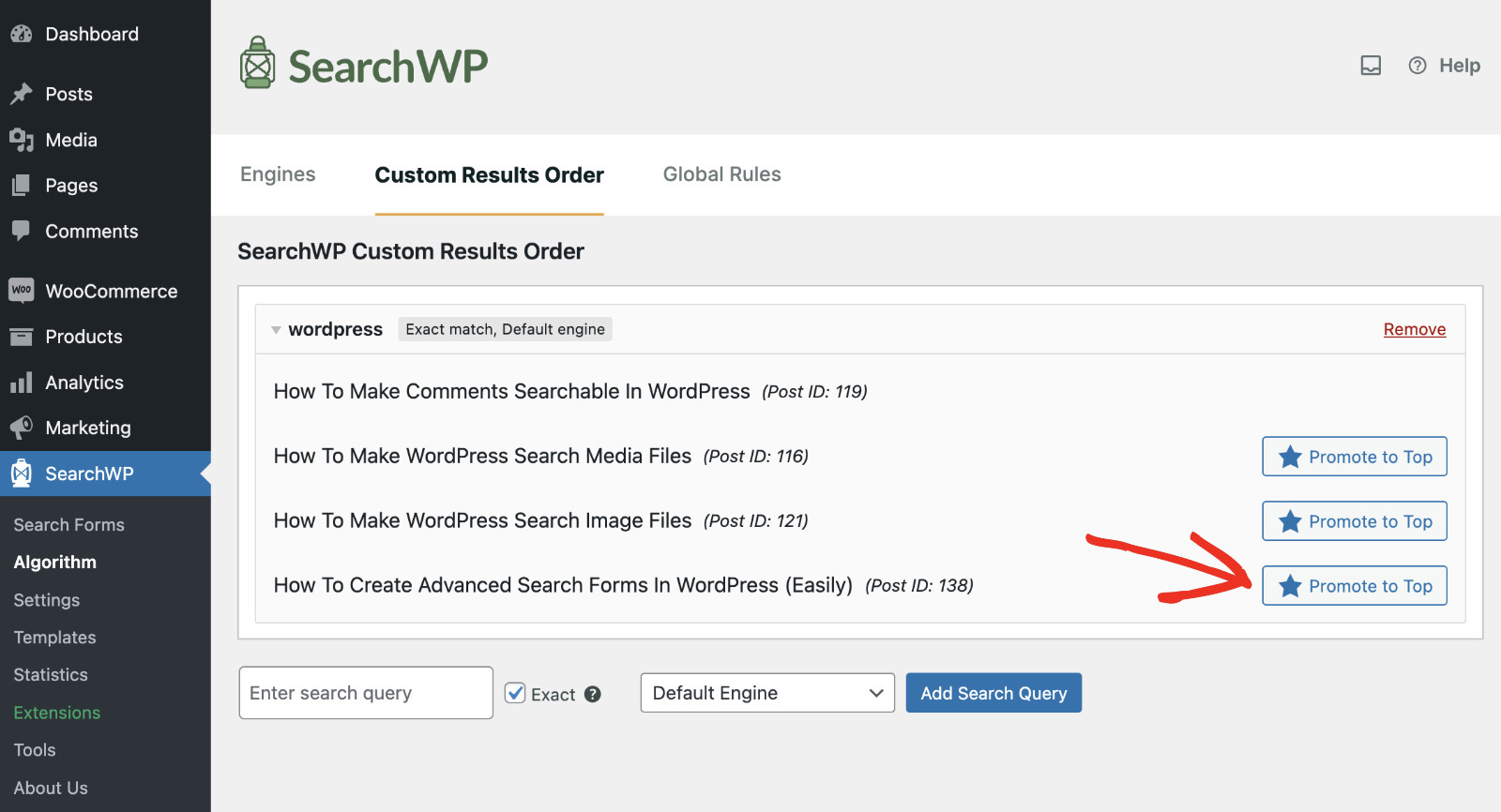 How to Prioritize Specific Search Results in WordPress: Configure Custom Results Order: Step 4