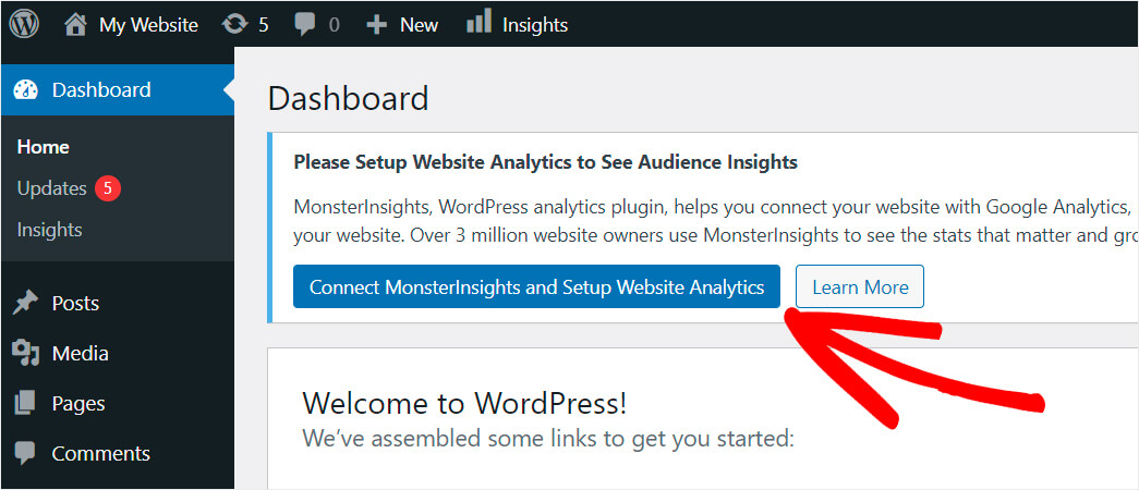 connect monsterinsights with google analytics