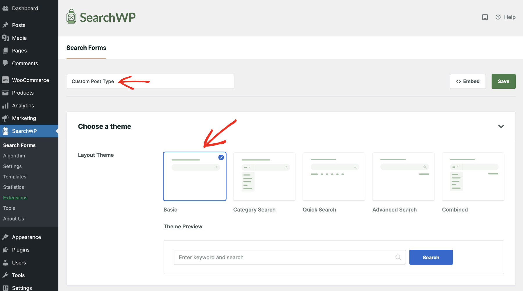 How To Create A WordPress Search Form For Custom Post Types: Create Custom Post Type Search Form Step 2