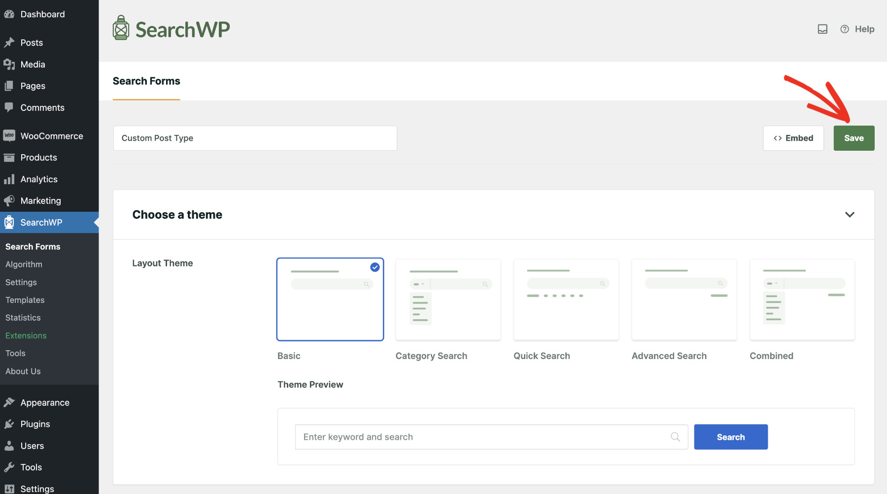 How To Create A WordPress Search Form For Custom Post Types: Create Custom Post Type Search Form Step 5