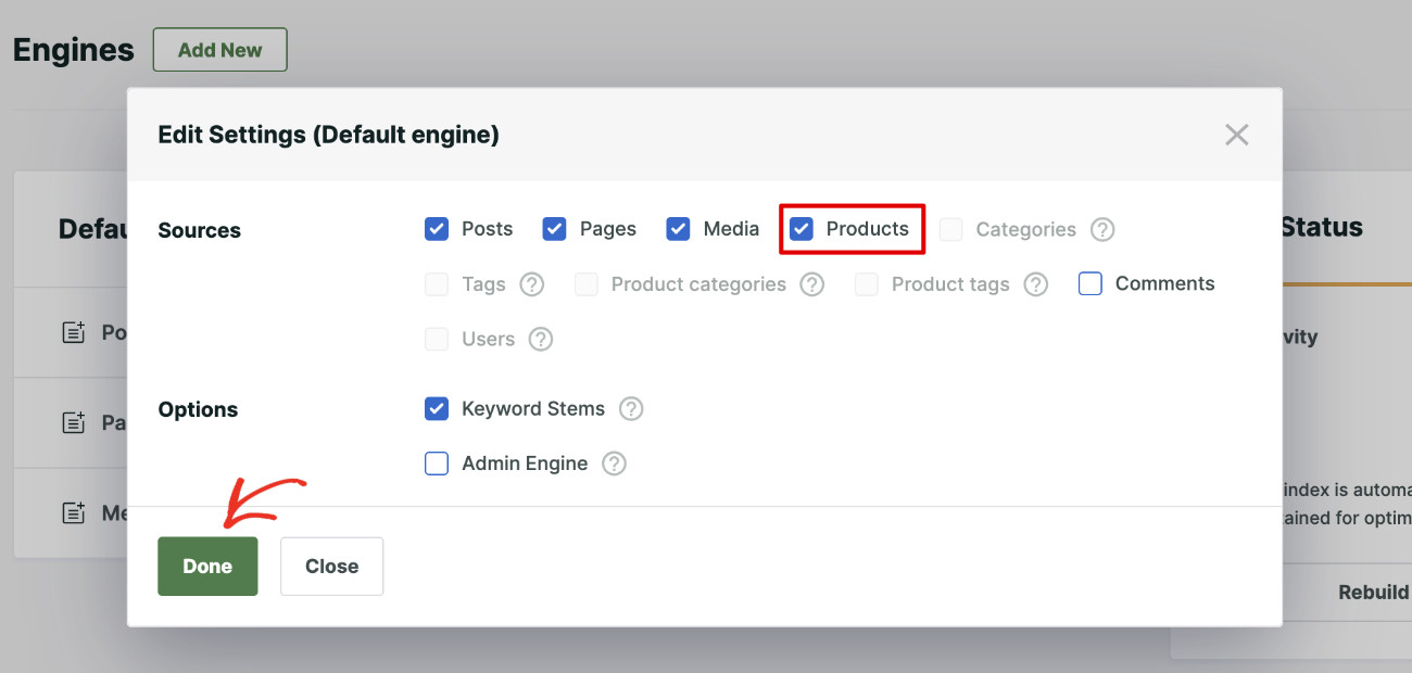 How to Restrict WooCommerce Product Search to Title Only: Configuring Engine Step 2