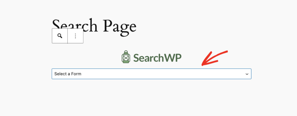 Choose your form in the search form block