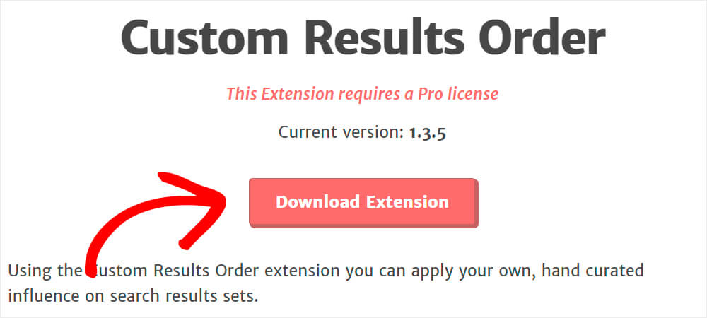 download custom results order extension