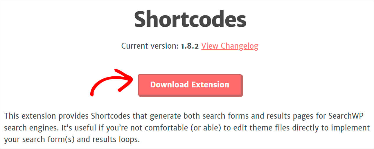 download the Shortcodes extension