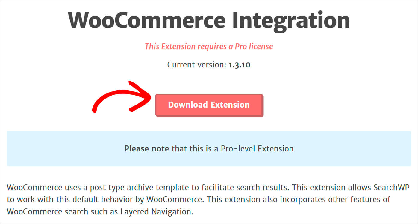 download the WooCommerce integration extension