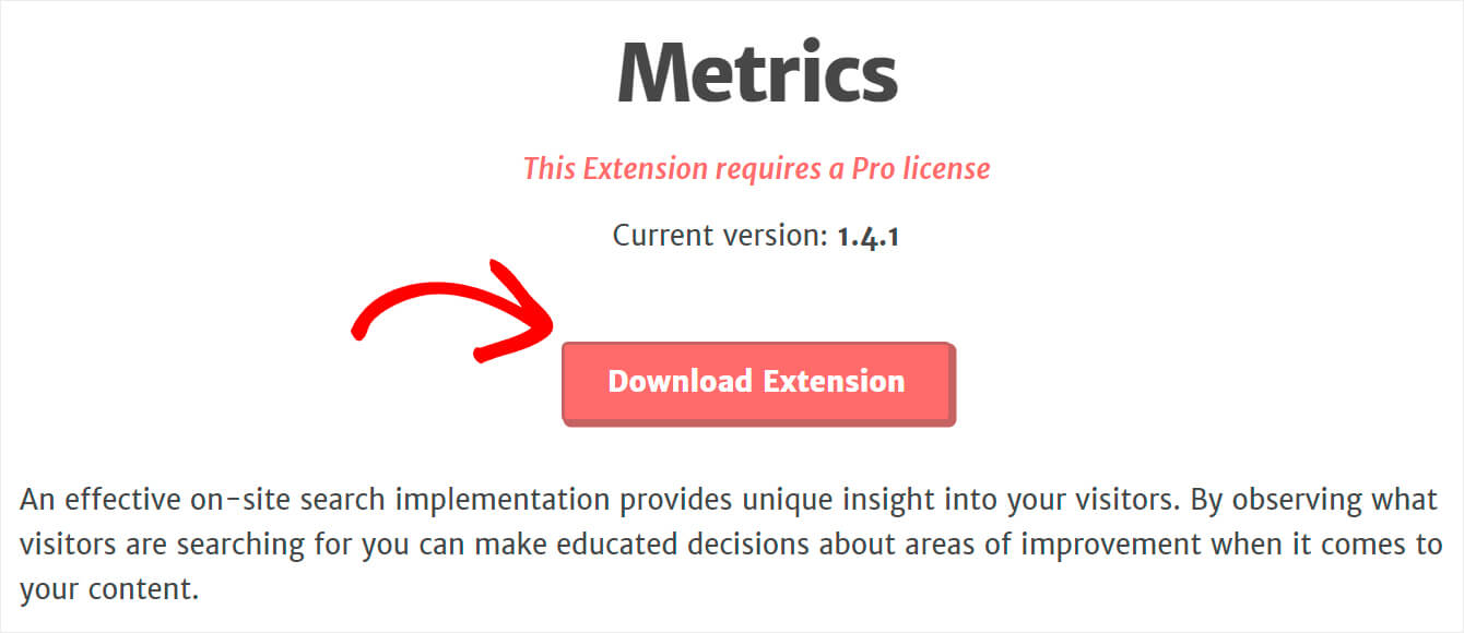 download the metrics extension