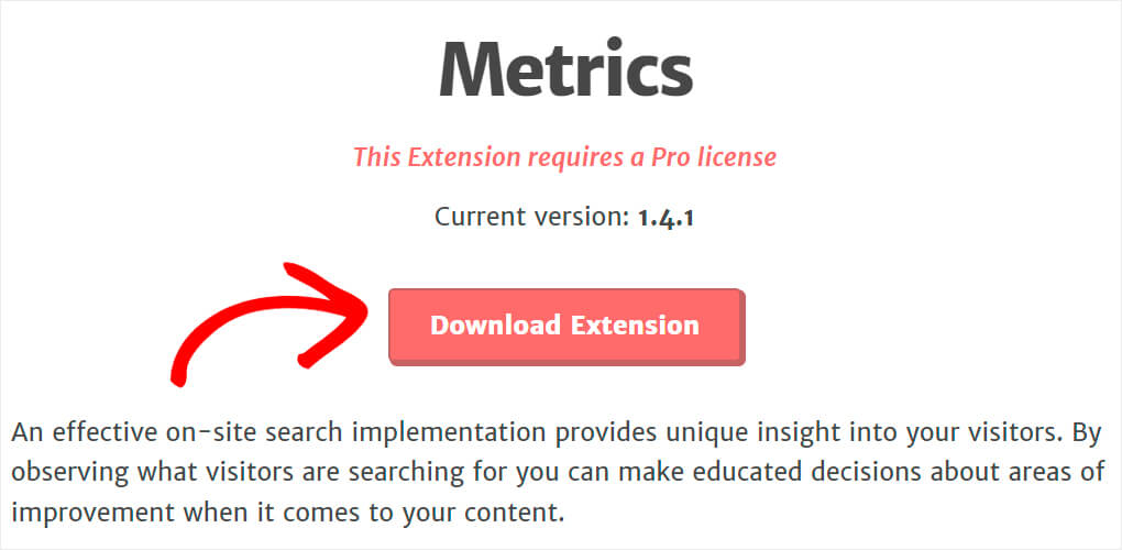 download the metrics extension
