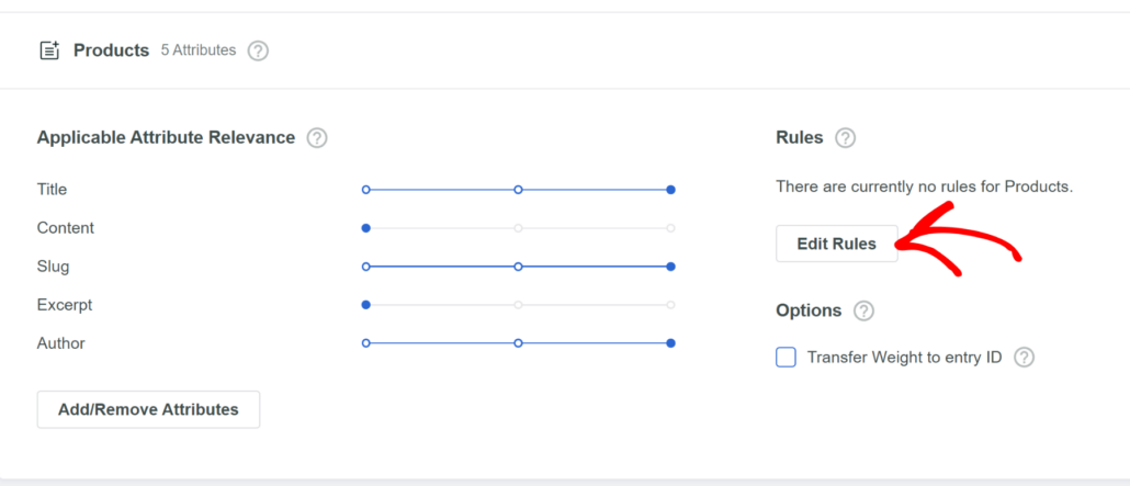 Edit product rules