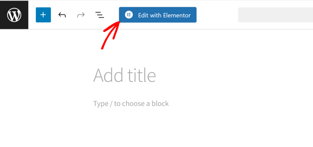 Edit with Elementor button