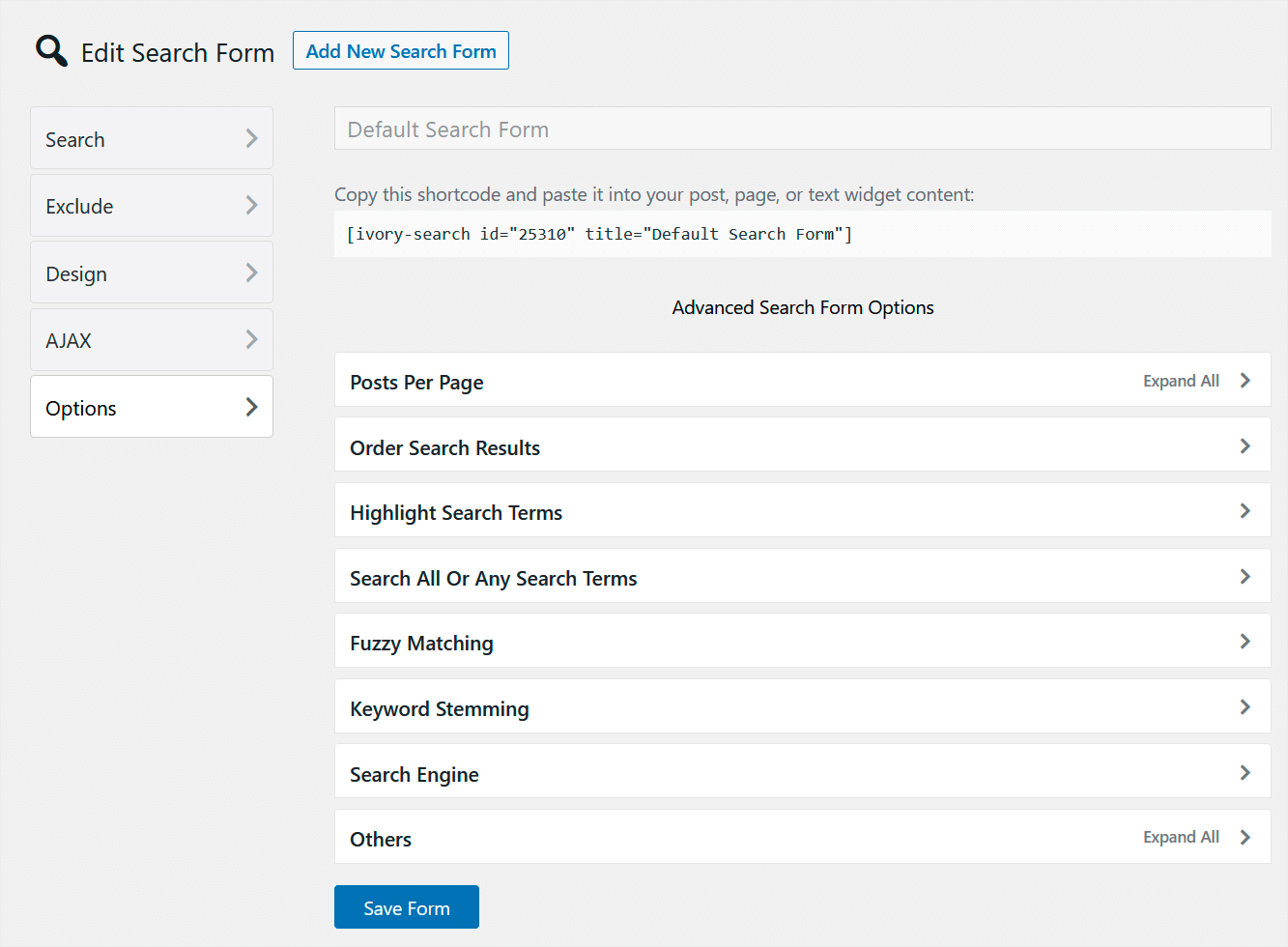 edit your search form