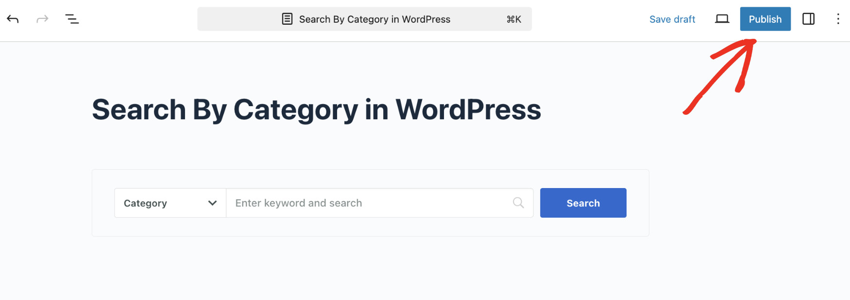 How To Add Search by Category To WordPress: Embed Search Form Step 4