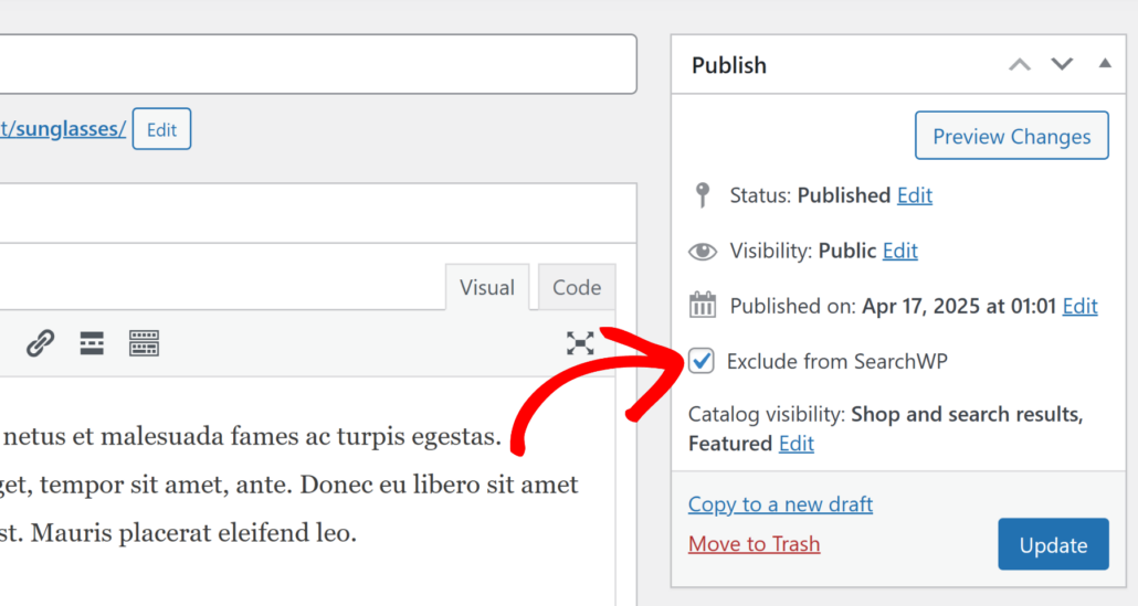 Enable exclude from SearchWP option