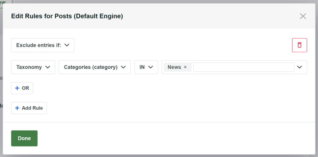 Enter categories to exclude