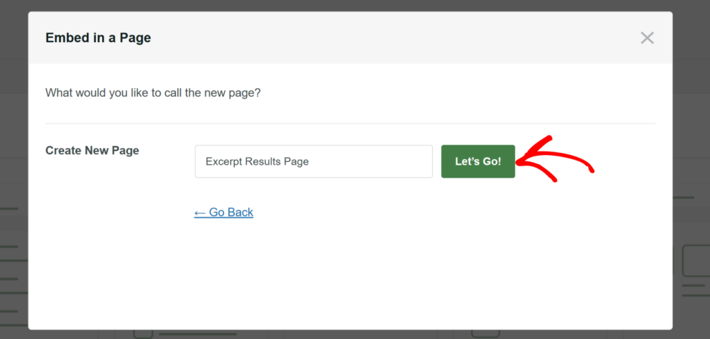 Enter name for new results template page