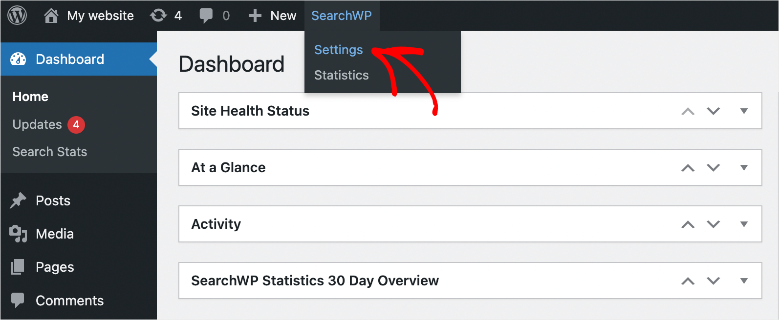go over to the SearchWP settings