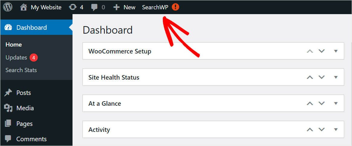 go to the SearchWP dashboard