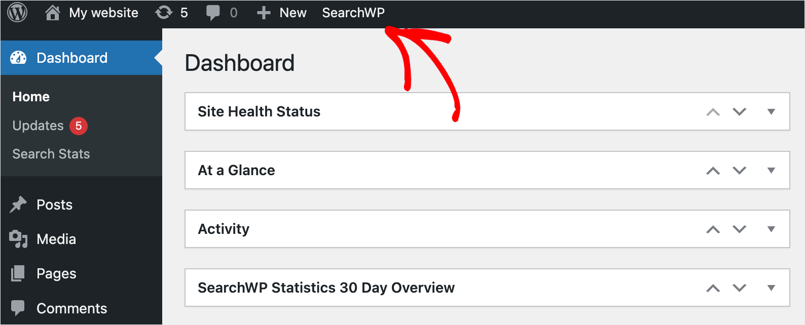 go to the SearchWP settings