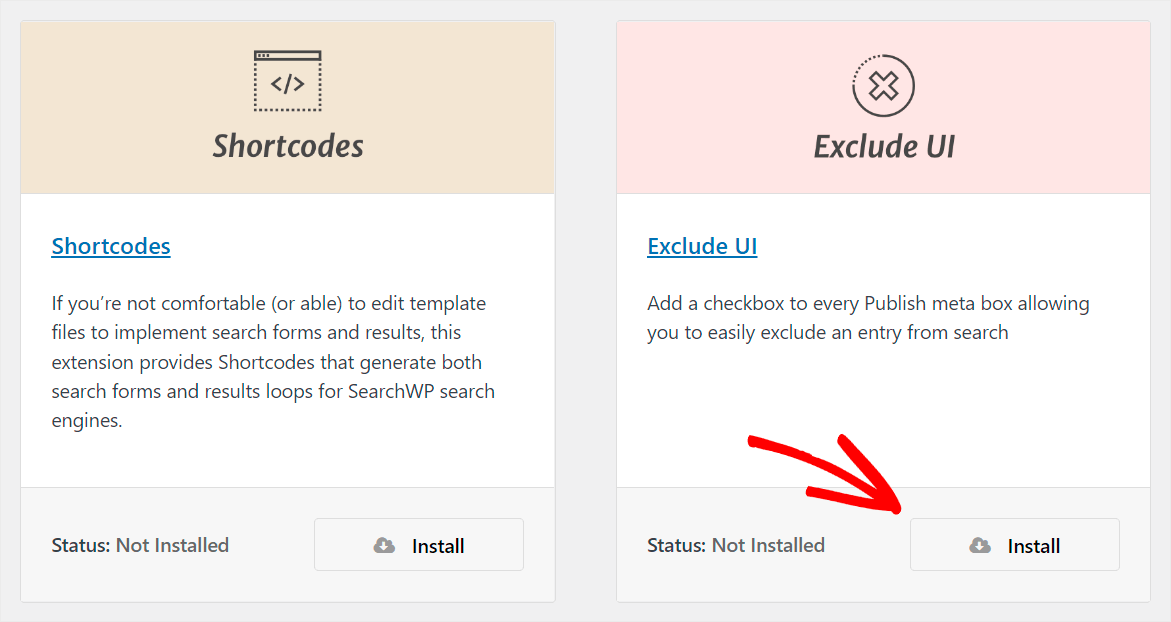 install the Exclude UI extension