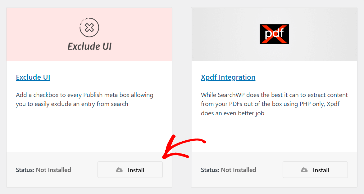 install the Exclude UI extension
