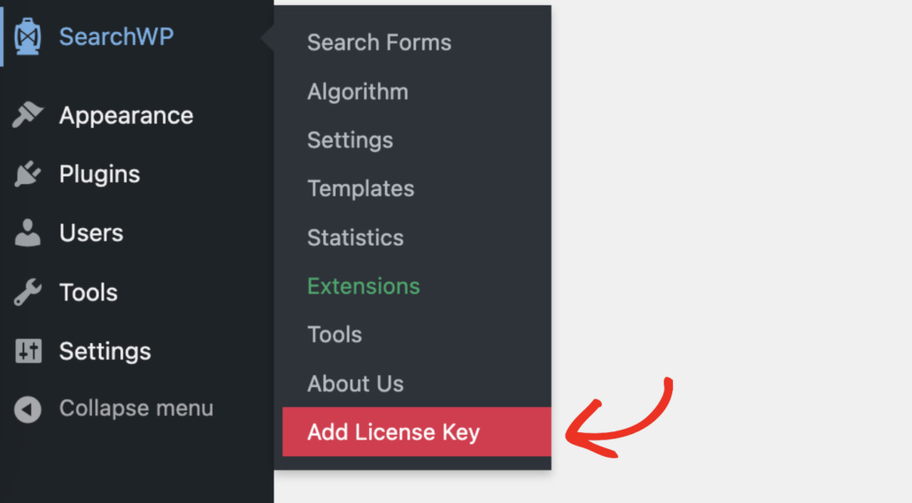 Adding license key to SearchWP