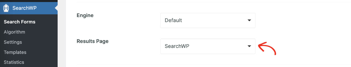 How To Customize The WordPress Search Results Page Easily: choose from dropdown