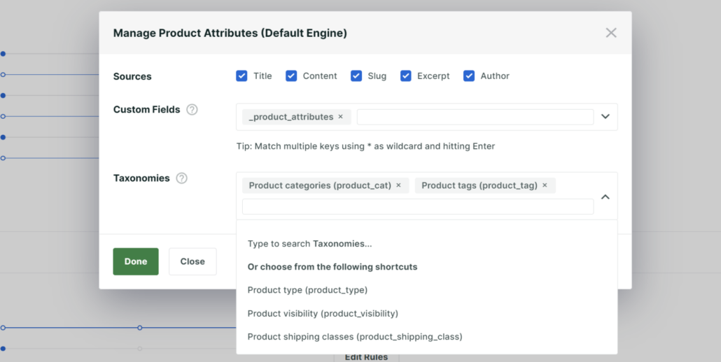 Manage product attributes