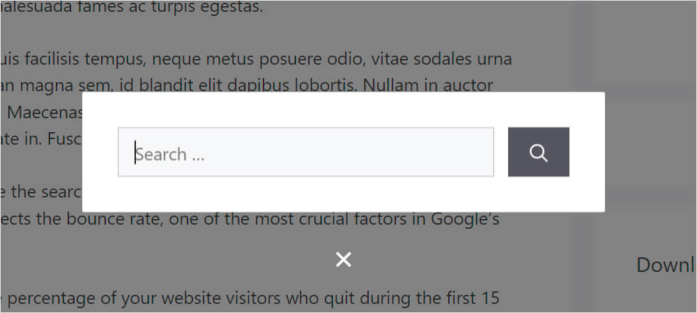 modal search form