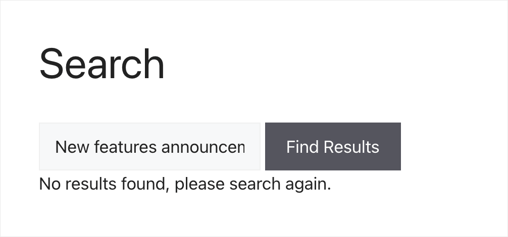 no results found