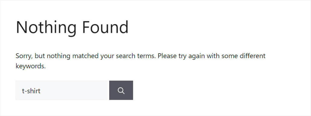 Nothing found results preview