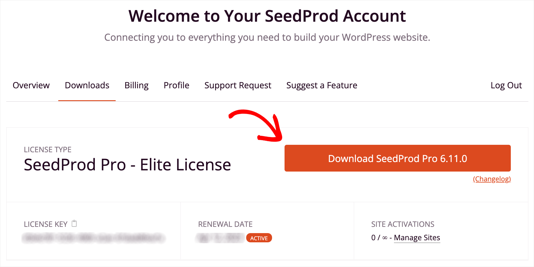 press Download SeedProd
