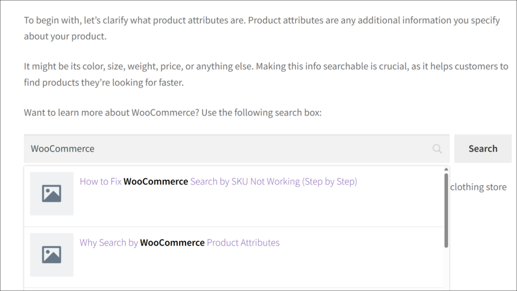 Preview of search box