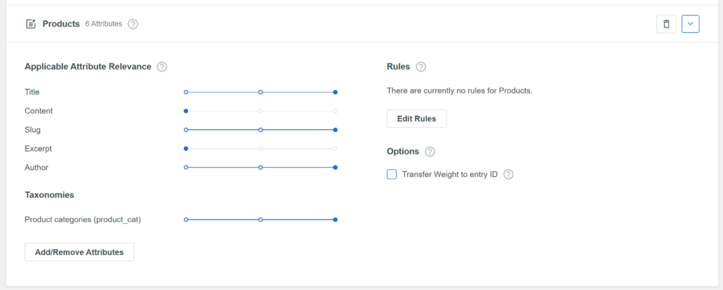 Product category attribute