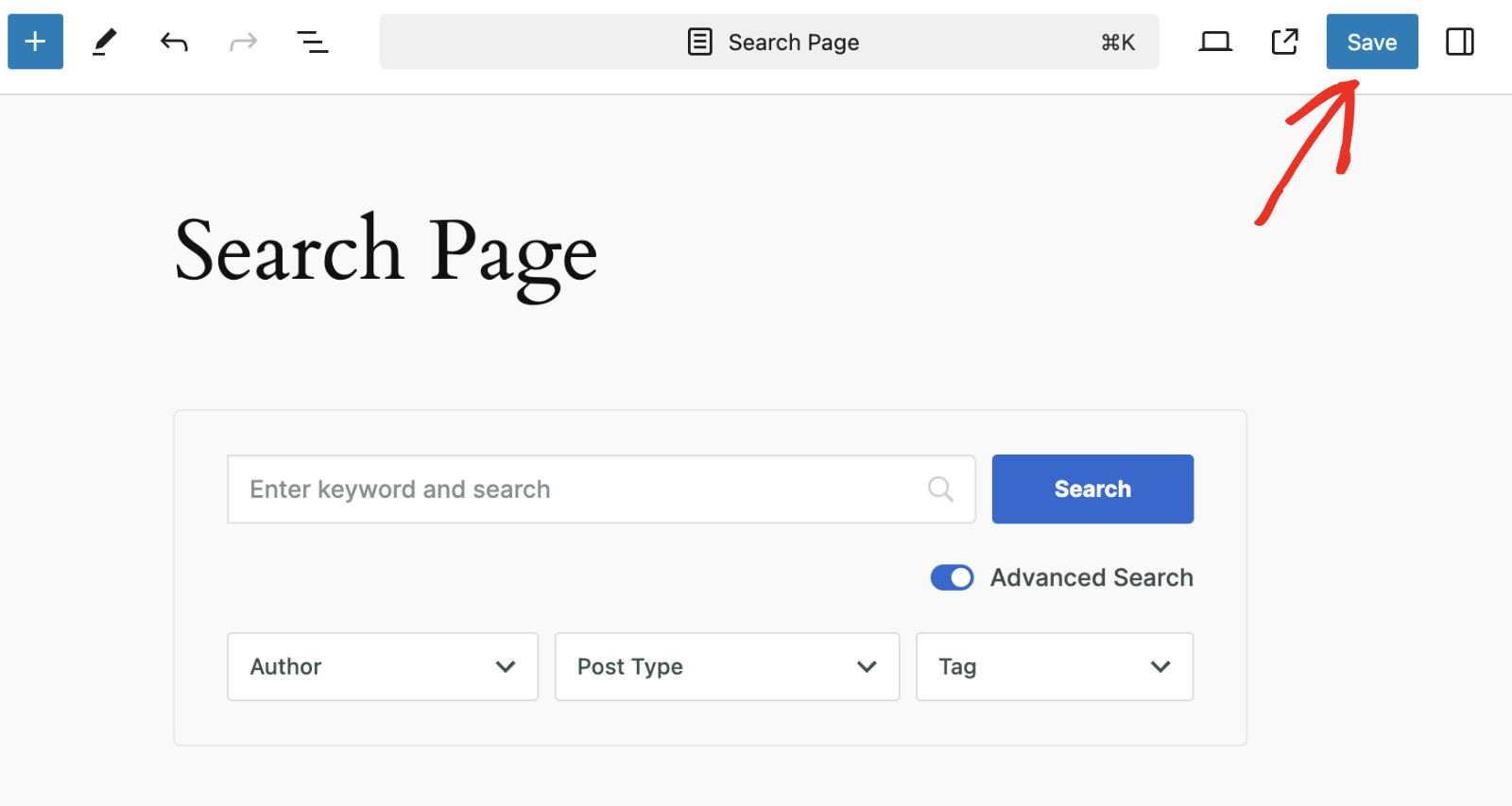 How To Add Filters To WordPress Search: Embed Filterable Search Form Step 6